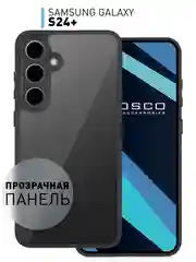 Прозрачный чехол для Samsung Galaxy S24, S24+ пластиковый ROSCO противоударный, силиконовая окантовка