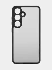 Черный чехол для Samsung Galaxy S24, S24+ пластиковый ROSCO противоударный, силиконовая окантовка