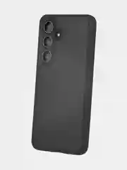 Черный чехол для Samsung Galaxy S24, S24+ пластиковый ROSCO противоударный, силиконовая окантовка