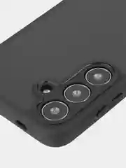 Черный чехол для Samsung Galaxy S24, S24+ пластиковый ROSCO противоударный, силиконовая окантовка
