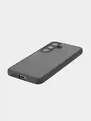 Черный чехол для Samsung Galaxy S24, S24+ пластиковый ROSCO противоударный, силиконовая окантовка