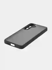 Черный чехол для Samsung Galaxy S24, S24+ пластиковый ROSCO противоударный, силиконовая окантовка