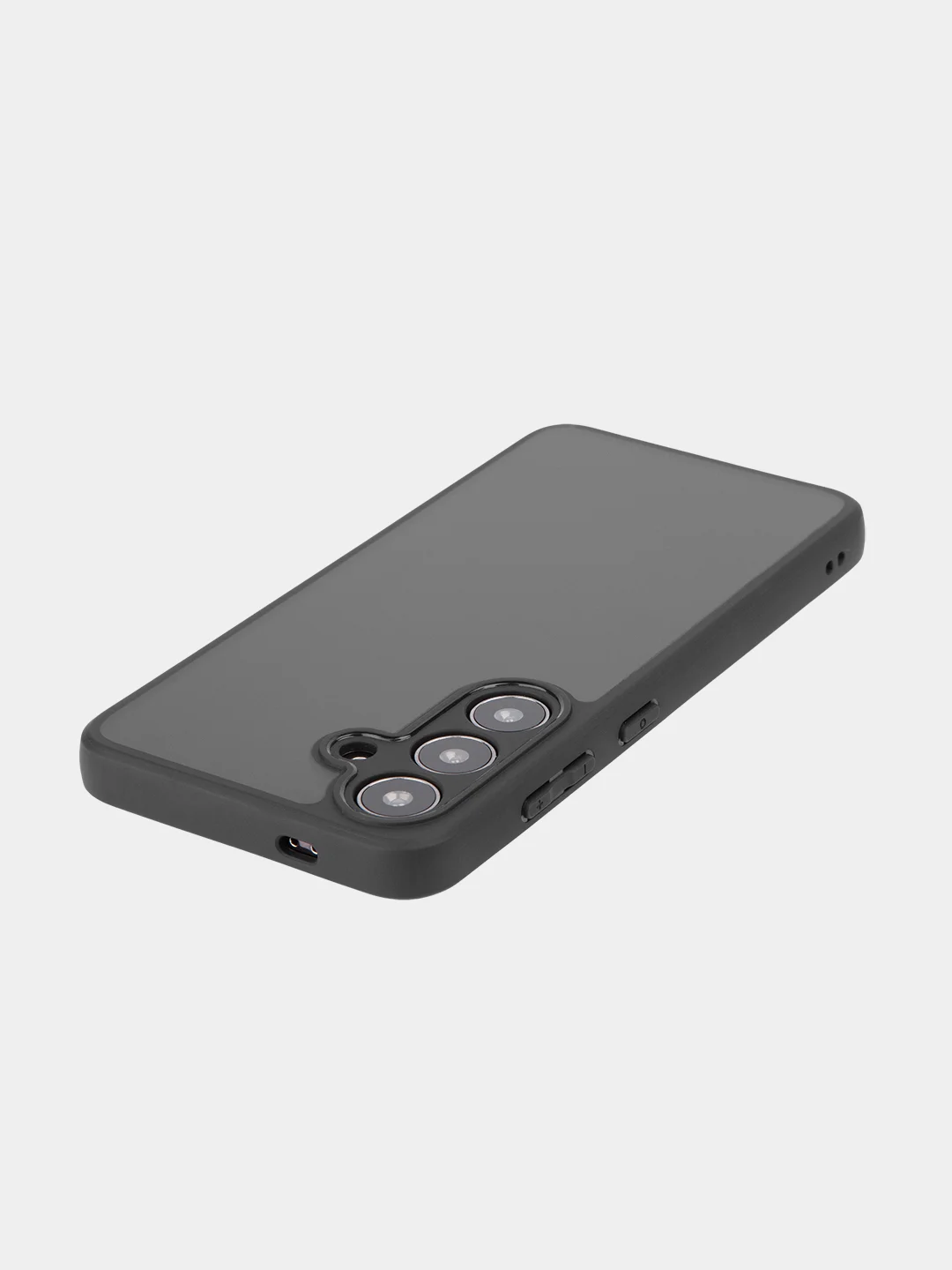 Черный чехол для Samsung Galaxy S24, S24+ пластиковый ROSCO противоударный, силиконовая окантовка