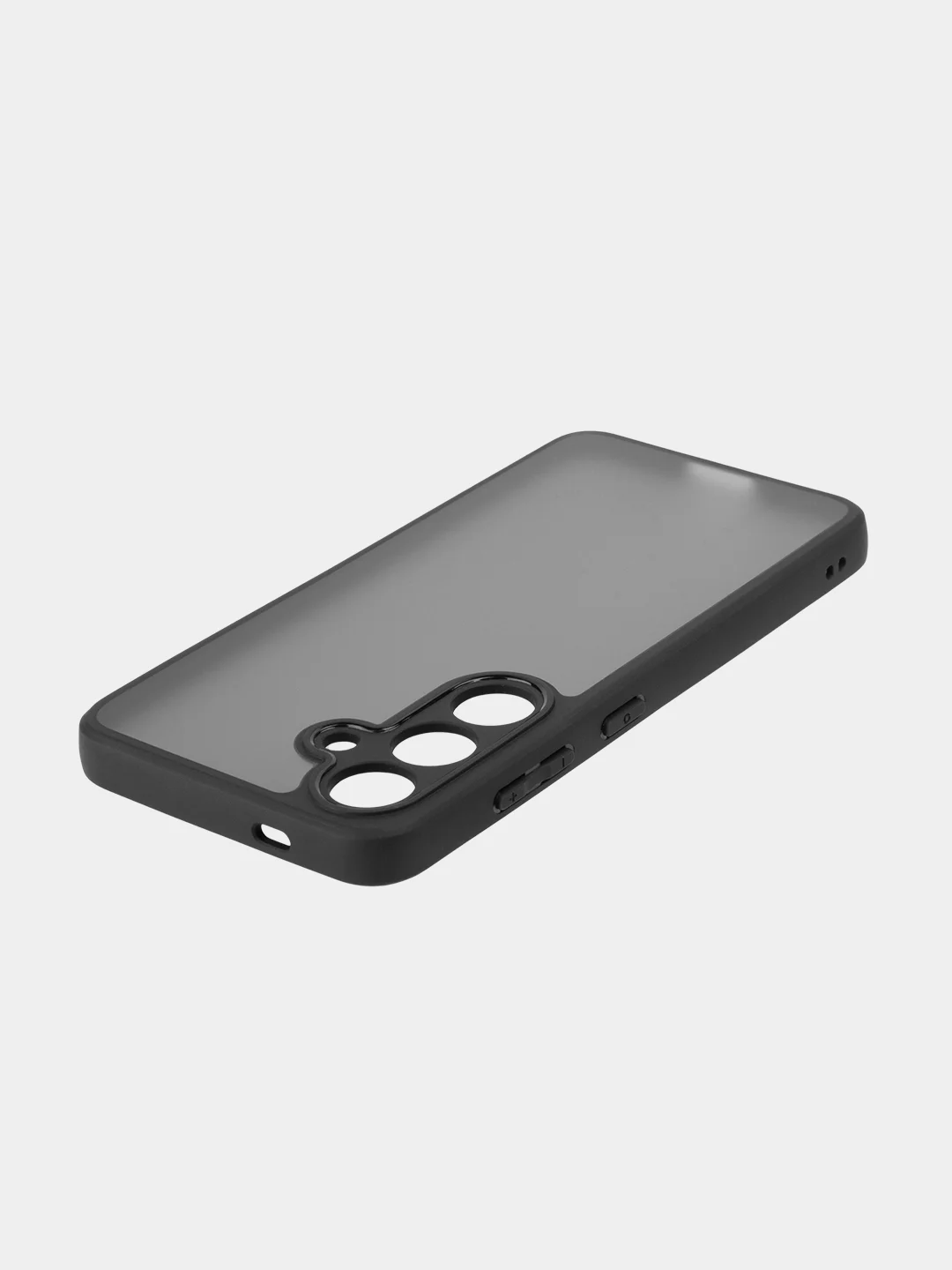 Черный чехол для Samsung Galaxy S24, S24+ пластиковый ROSCO противоударный, силиконовая окантовка
