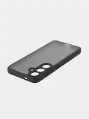Черный чехол для Samsung Galaxy S24, S24+ пластиковый ROSCO противоударный, силиконовая окантовка