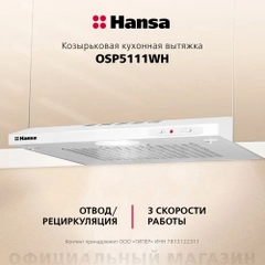 Вытяжка кухонная 50 см козырьковая Hansa OSP5111WH