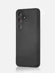 Черный чехол для Samsung Galaxy S24, S24+ пластиковый ROSCO противоударный, силиконовая окантовка