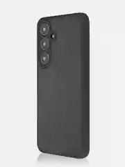 Черный чехол для Samsung Galaxy S24, S24+ пластиковый ROSCO противоударный, силиконовая окантовка