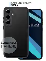 Черный чехол для Samsung Galaxy S24, S24+ пластиковый ROSCO противоударный, силиконовая окантовка