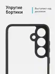 Прозрачный чехол для Samsung Galaxy S24, S24+ пластиковый ROSCO противоударный, силиконовая окантовка