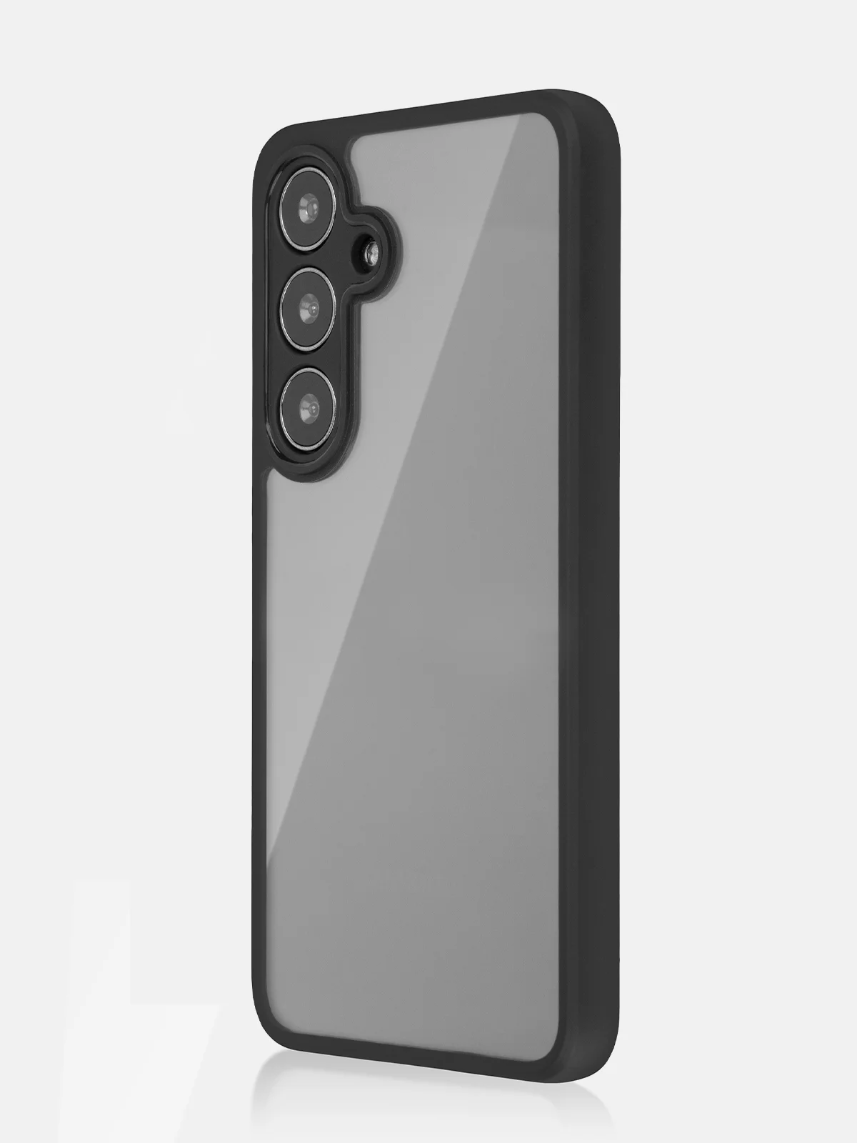 Прозрачный чехол для Samsung Galaxy S24, S24+ пластиковый ROSCO противоударный, силиконовая окантовка