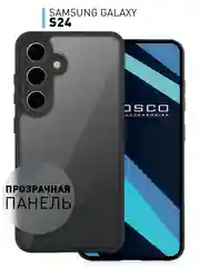 Прозрачный чехол для Samsung Galaxy S24, S24+ пластиковый ROSCO противоударный, силиконовая окантовка
