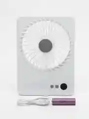 Белый вентилятор настольный,туристический "ZIKO" 3 скорости, LED подсветка, USB зарядка