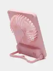 Розовый вентилятор настольный,туристический "ZIKO" 3 скорости, LED подсветка, USB зарядка