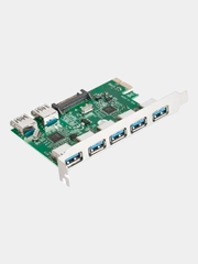 Контроллер ExeGate EXE-317 (PCI-E x1 v2.0, 5*USB3.0 ext. + 2*USB3.0 int., разъем