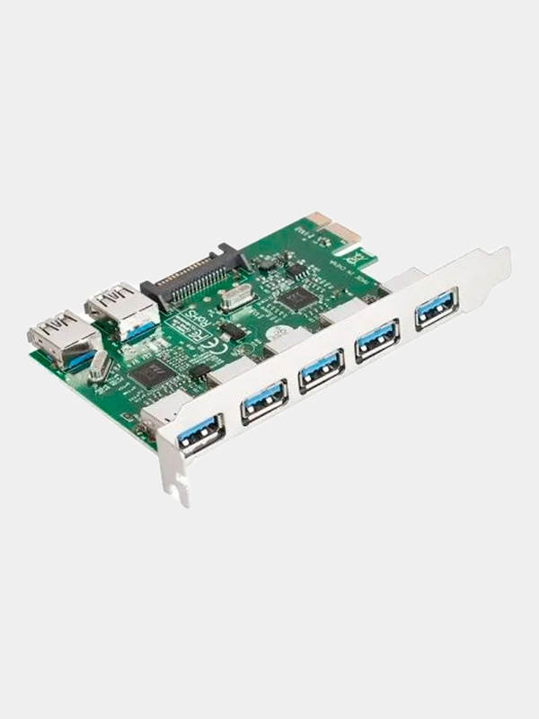 Контроллер ExeGate EXE-317 (PCI-E x1 v2.0, 5*USB3.0 ext. + 2*USB3.0 int., разъем