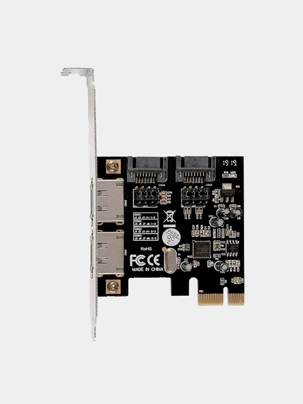 Контроллер ExeGate EXE-501 PCI-E x1 v2.0, SATA3 6Gb/s, 2 int.+2 ext., ASMedia