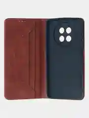 Коричневый чехол-книжка для Realme 12 (5G) из высококачественной искусственной кожи