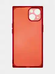 Красный чехол для Apple iPhone 13 силиконовый КАРТОФАН прозрачный прямоугольный с защитой камер