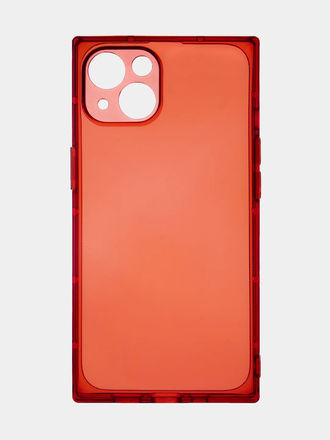 Красный чехол для Apple iPhone 13 силиконовый КАРТОФАН прозрачный прямоугольный с защитой камер