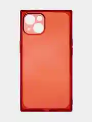 Красный чехол для Apple iPhone 13 силиконовый КАРТОФАН прозрачный прямоугольный с защитой камер