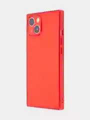 Красный чехол для Apple iPhone 13 силиконовый КАРТОФАН прозрачный прямоугольный с защитой камер