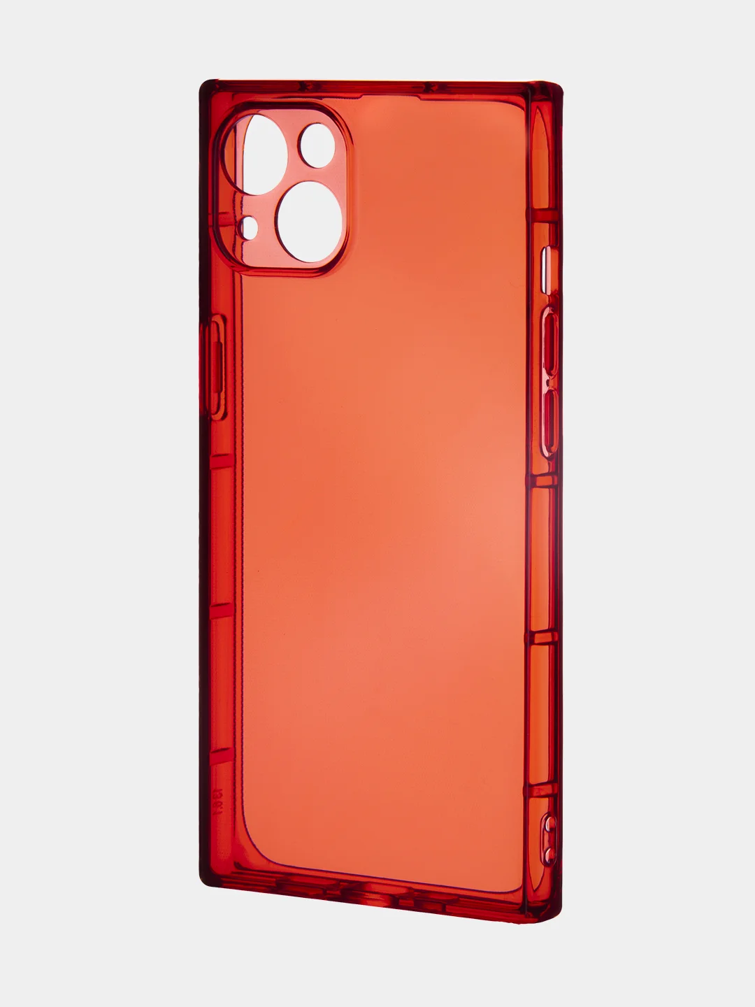 Красный чехол для Apple iPhone 13 силиконовый КАРТОФАН прозрачный прямоугольный с защитой камер