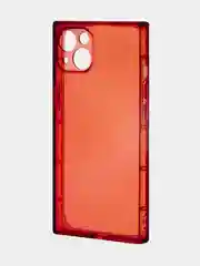 Красный чехол для Apple iPhone 13 силиконовый КАРТОФАН прозрачный прямоугольный с защитой камер