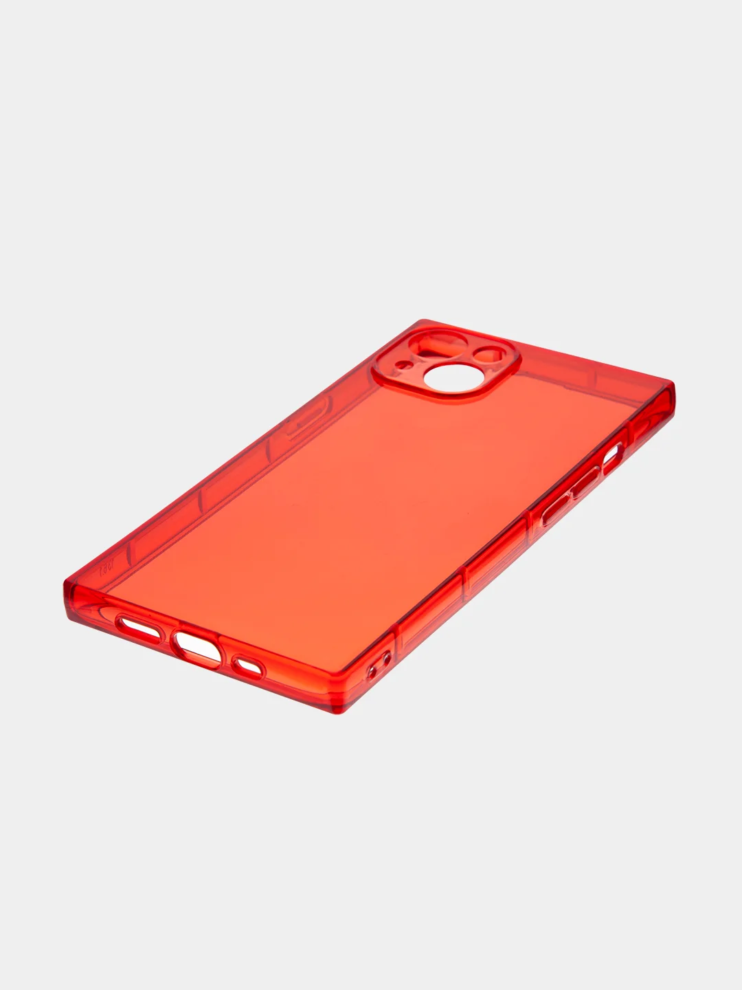 Красный чехол для Apple iPhone 13 силиконовый КАРТОФАН прозрачный прямоугольный с защитой камер