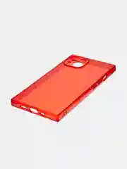 Красный чехол для Apple iPhone 13 силиконовый КАРТОФАН прозрачный прямоугольный с защитой камер