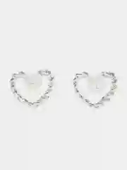 Серебряный серьги маленькие сердечки миниатюрные