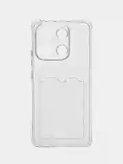 Прозрачный чехол Redmi Note 13 4G / Редми Нот 13 4Г прозрачный с карманом для карты