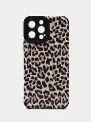 Коричневый яркий чехол, леопардовый для iPhone 13,14, 15, 16 Pro, Pro Max, силиконовый противоударный