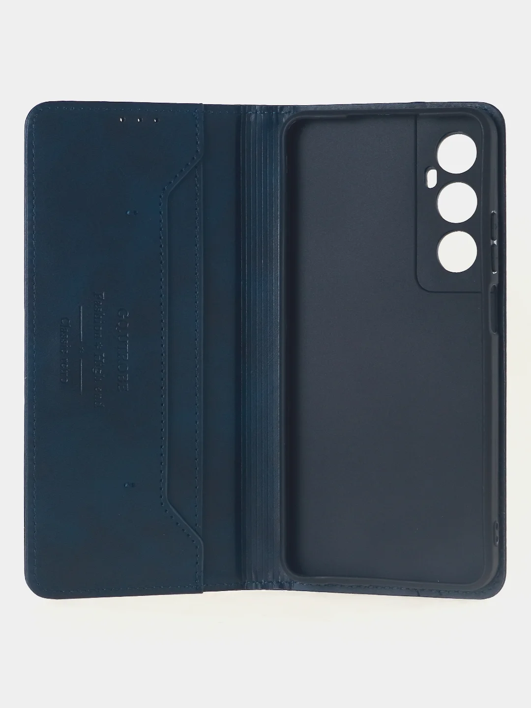 Синий чехол-книжка для Realme C65 (4G) из высококачественной искусственной кожи