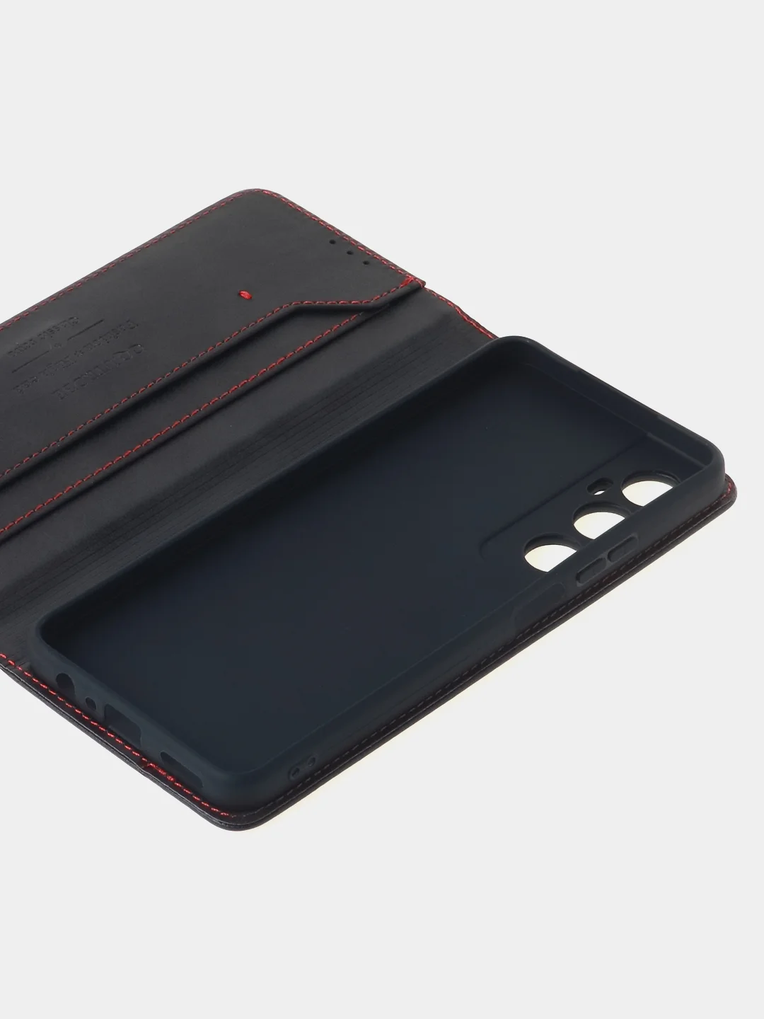 Черный чехол-книжка для Realme C65 (4G) из высококачественной искусственной кожи