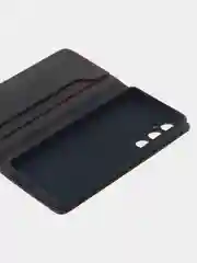 Черный чехол-книжка для Realme C65 (4G) из высококачественной искусственной кожи