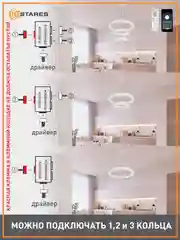Управляемая светодиодная  потолочная люстра с пультом  Estares AKRILIKA 120W круг,25 кв.м