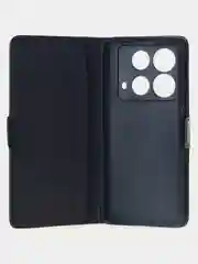 Угольный чехол-книжка для Infinix Note 40 (4G) из высококачественной искусственной кожи