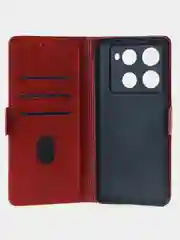 Алый чехол-книжка для Infinix Note 40 Pro (4G) из высококачественной искусственной кожи