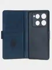 Темно-синий чехол-книжка для Infinix Note 40 Pro (4G) из высококачественной искусственной кожи