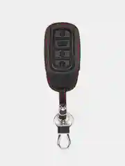Кожаный чехол для смарт ключа красная нить Chery, Exeed, Omoda №803
