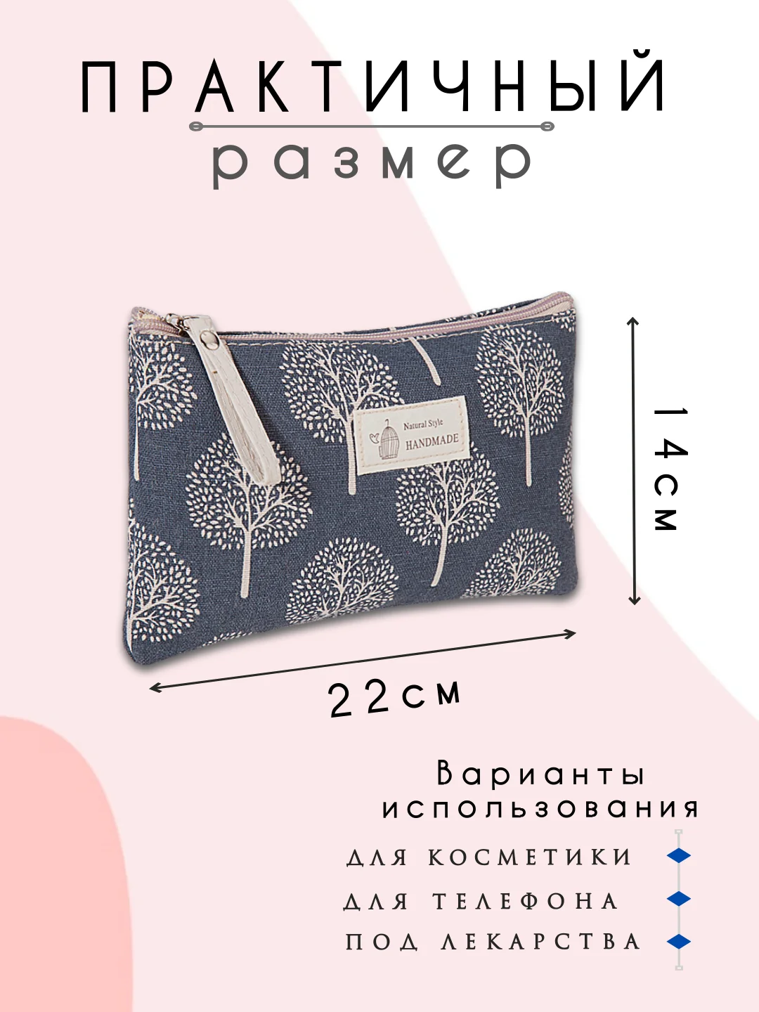 Синий косметичка женская, несессер женский, косметичка органайзер, бьюти кейс для косметики