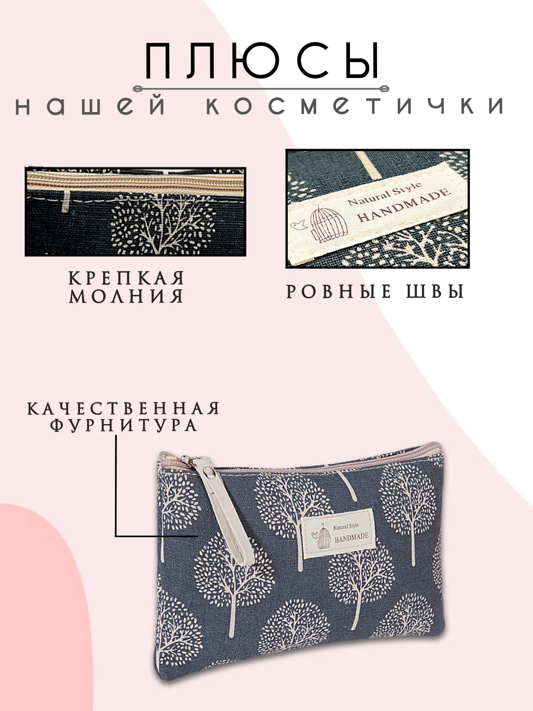Синий косметичка женская, несессер женский, косметичка органайзер, бьюти кейс для косметики