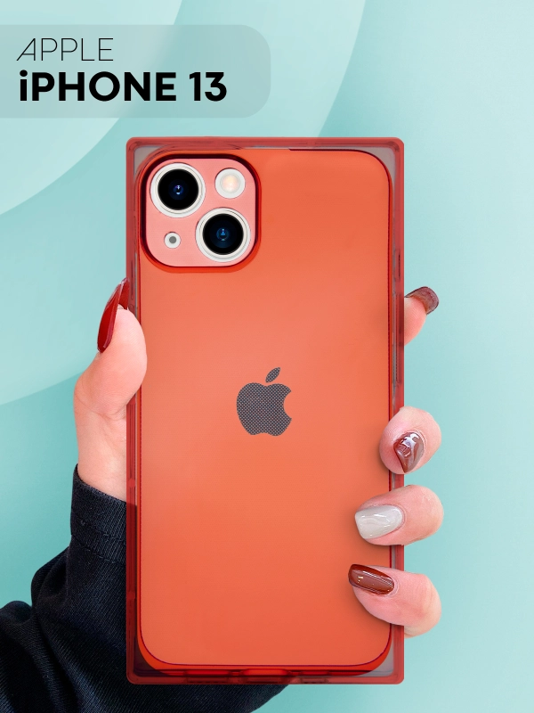 Чехол для Apple iPhone 13 силиконовый КАРТОФАН прозрачный прямоугольный с защитой камер