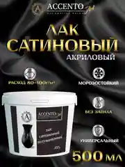 Лак акриловый сатиновый полуматовый, лак для творчества и декора ТМ AccentO ART