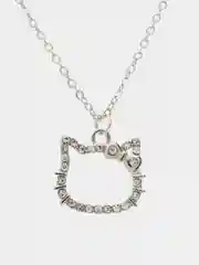 Белый подвеска детская на шею аниме Hello Kitty. Цепочка с подвеской женская. Куроми, Kuromi