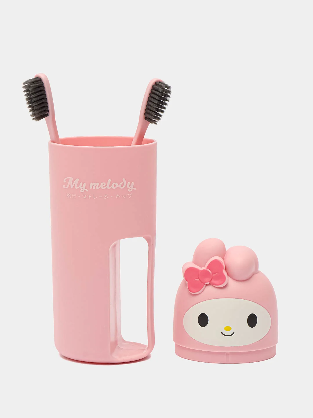 Розовый набор зубных щёток с футляром Hello Kitty, My Melody, Kuromi щётка Куроми, Хэллоу Китти