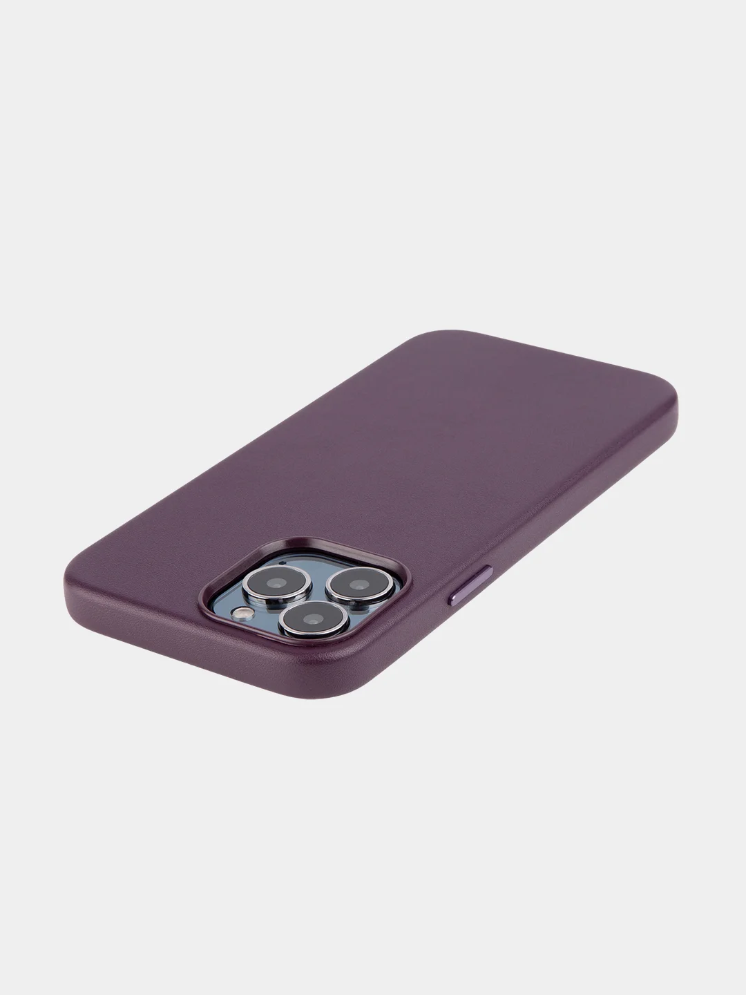 Бордовый чехол MagSafe для iPhone 13 Pro Max кожаный BROSCORP с защитой камер, микрофиброй, экокожа