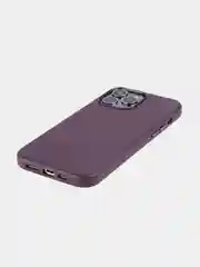 Бордовый чехол MagSafe для iPhone 13 Pro Max кожаный BROSCORP с защитой камер, микрофиброй, экокожа