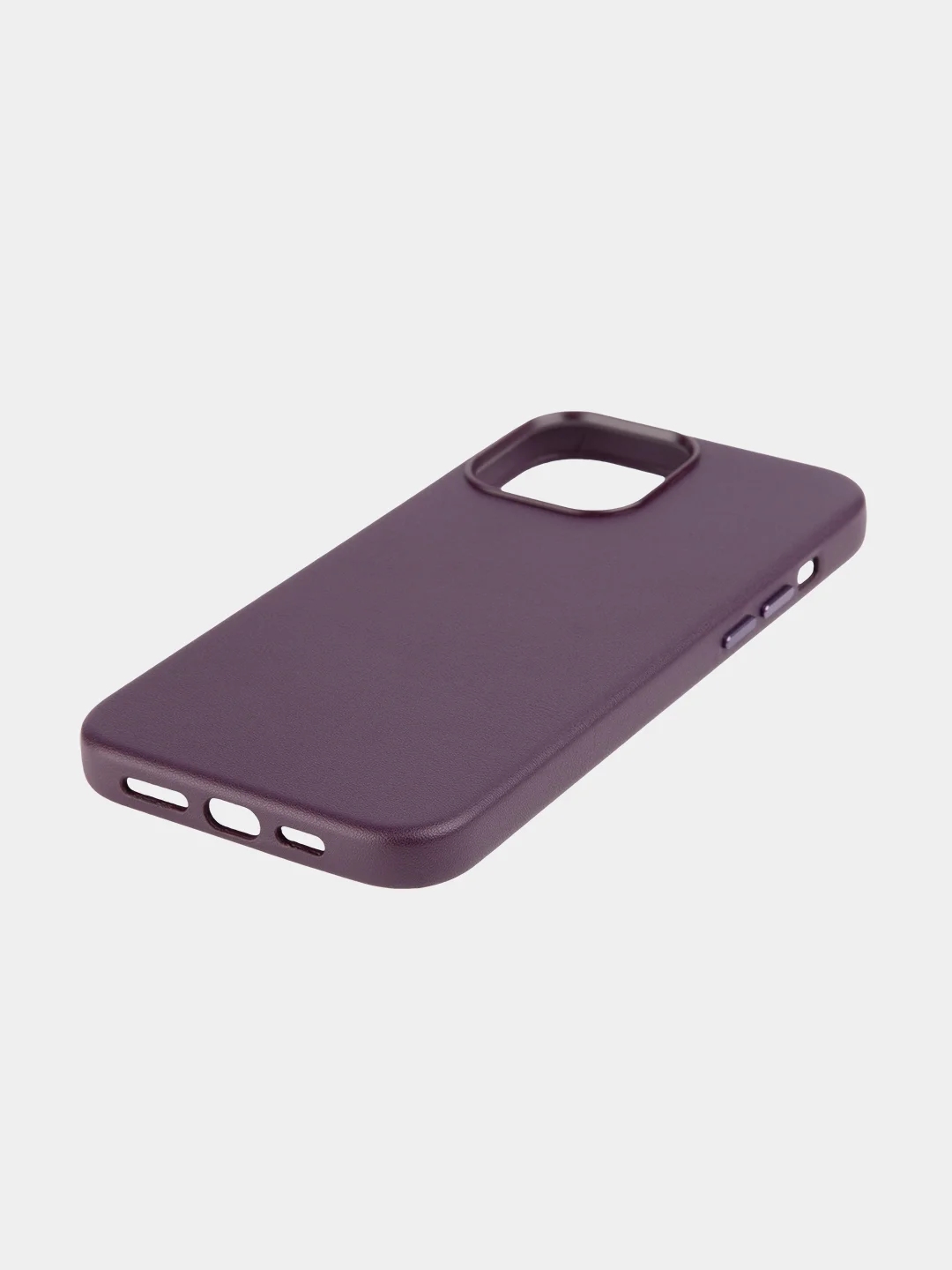 Бордовый чехол MagSafe для iPhone 13 Pro Max кожаный BROSCORP с защитой камер, микрофиброй, экокожа